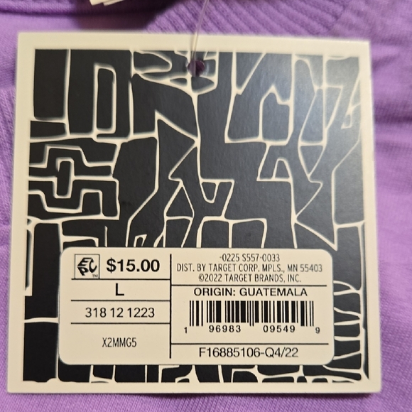 Target BLACK HISTORY MONTH Lavender Tee with Black Graphic P2P 21' - Picture 3 of 3